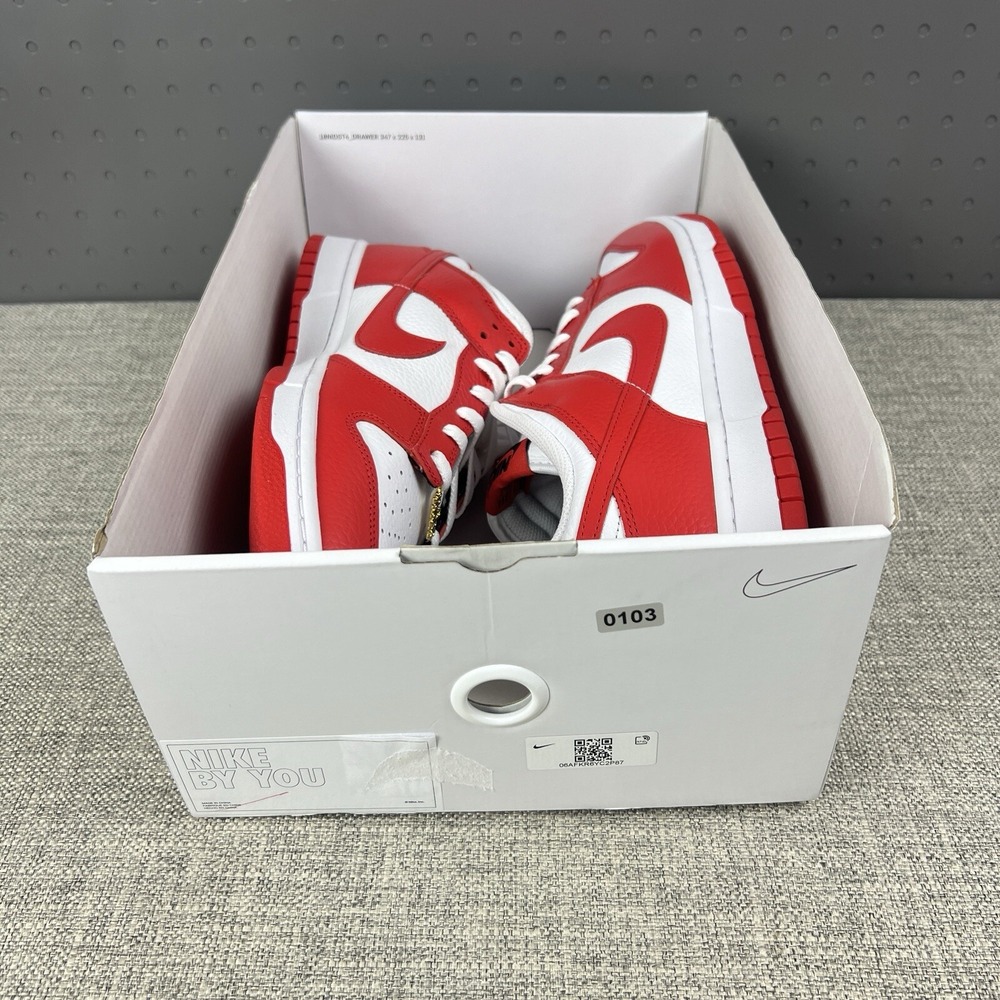 Mens Size 11.5 - Nike Dunk Low ID Red White New Sneakers FJ2253 -901 - Picture 11 of 11